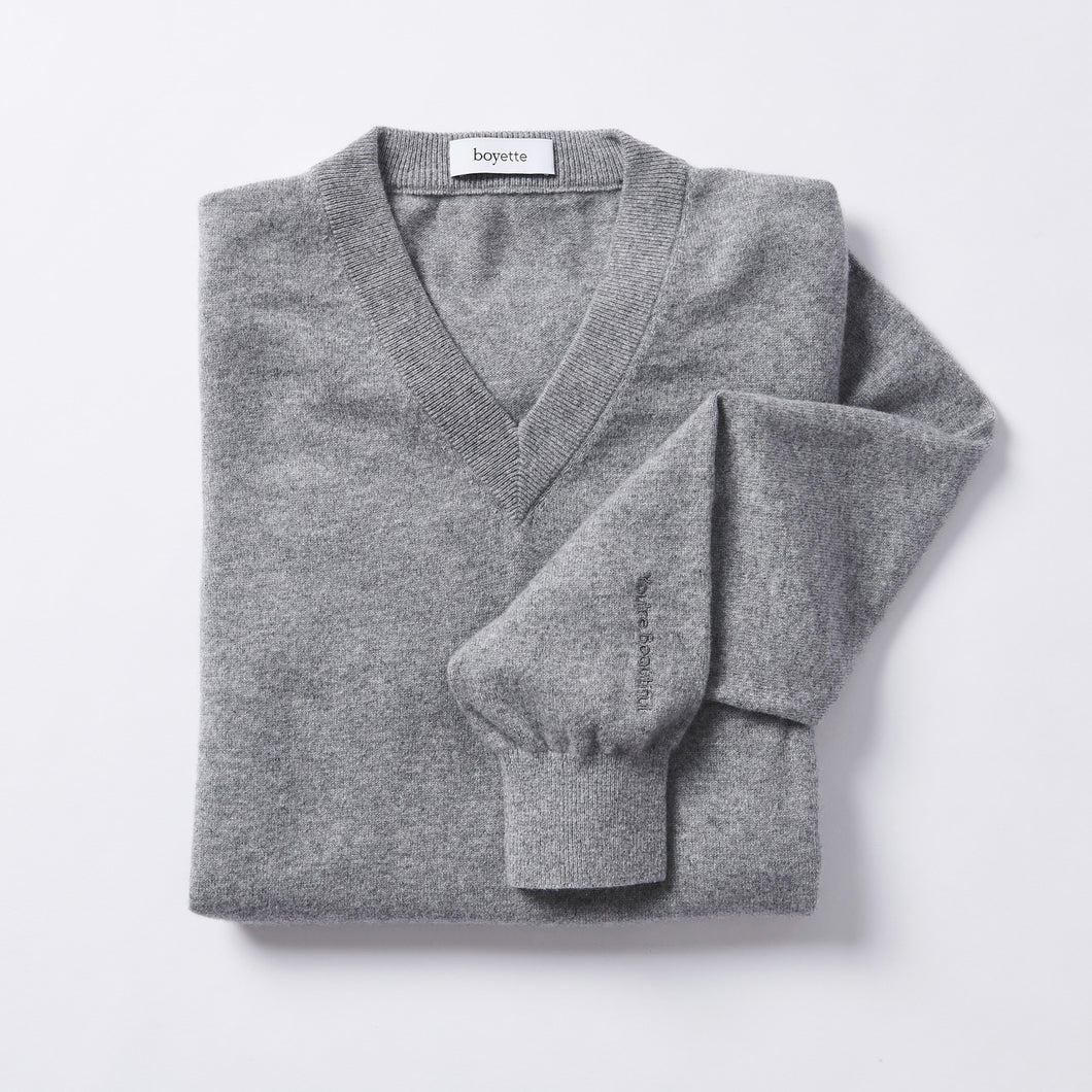 The Maxwell Cashmere Boyfriend Sweater - Whisper Gray